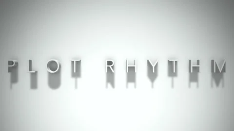 Plot Rhythm 3D title animation with shadows on a white background Stock Footage 296744523