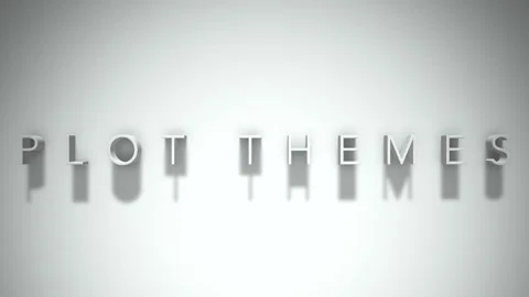 Plot Themes 3D title animation with shadows on a white background Video stock 296744531