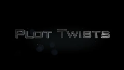 Plot Twists title 3D metal text on black alpha channel background Vídeos de archivo 301264960
