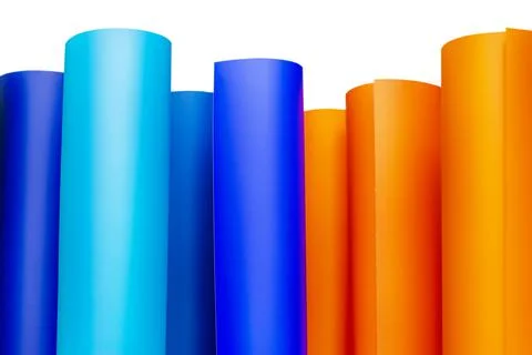 Plotter. adhesive colored films isolate. Material for advertisers. Foto stock