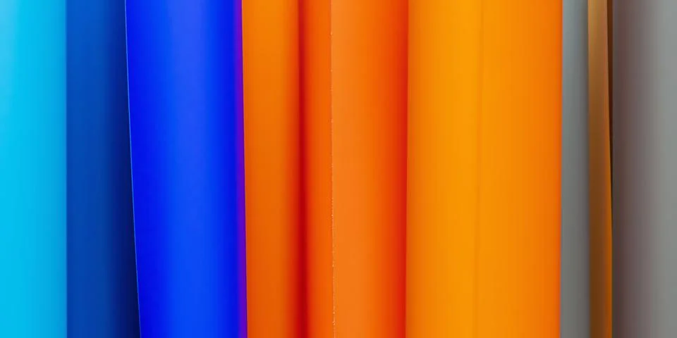 Plotter. adhesive colored films. Material for advertisers. Stock Photos