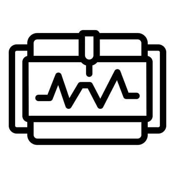 Plotter creating a zigzag line on paper or vinyl sheets Illustrazione stock