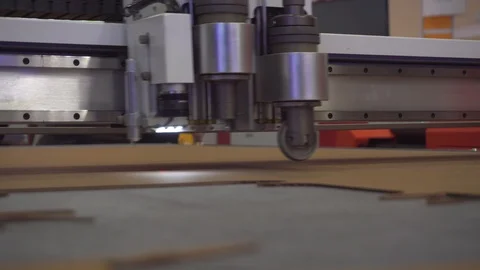Plotter cutter industrial equipment tool crease fold cut packaging Stock Footage 112163450