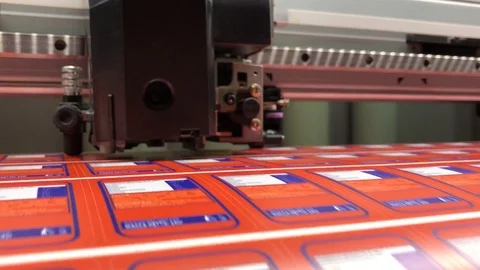 Plotter cutting of stickers Stock Footage 99745529