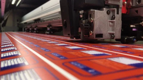 Plotter cutting of stickers Video stock 99745531