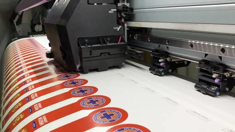 Plotter cutting of stickers Stock Footage 99745537