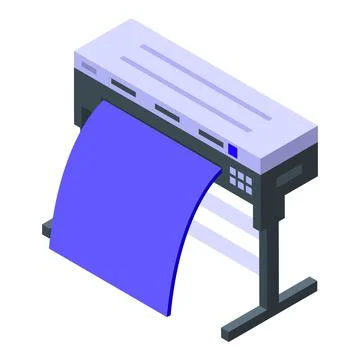 Plotter digital printing icon, isometric style Illustrazione stock