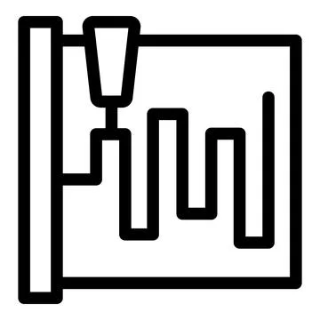 Plotter drawing a graph representing financial market fluctuations Stockillustratie