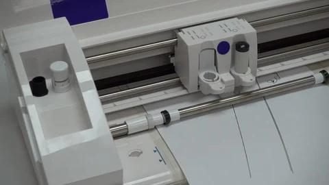 Plotter draws design patterns Printing in typography Video stock 117877359