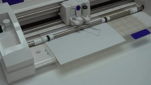 Plotter draws design patterns Printing in typography Video stock 118464562