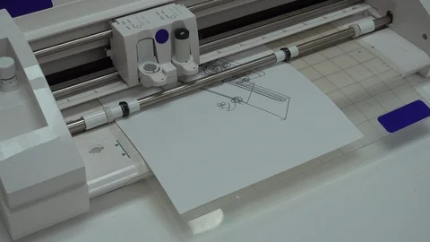 Plotter draws design patterns Printing in typography Video stock 119515755