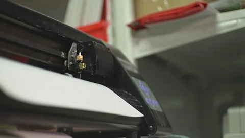 Plotter expresses something on paper. Stock Footage 224812729