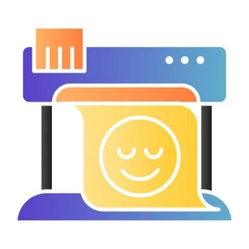 Plotter flat icon. Large format printer color icons in trendy flat style. Print Illustrazione stock