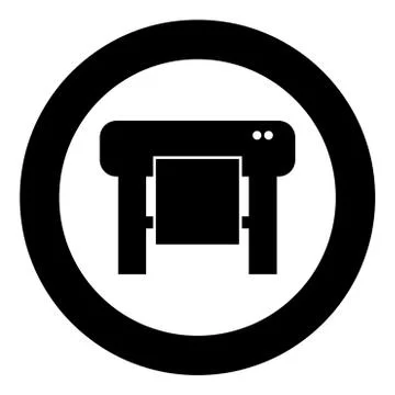 Plotter icon black color in circle round Ilustração Stock