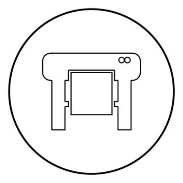 Plotter icon black color in circle round Ilustração Stock