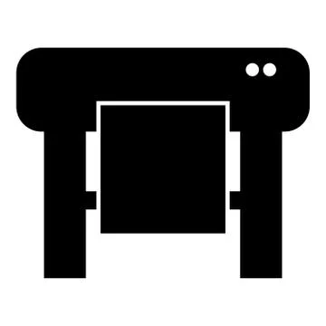 Plotter icon black color illustration flat style simple image Illustrazione stock