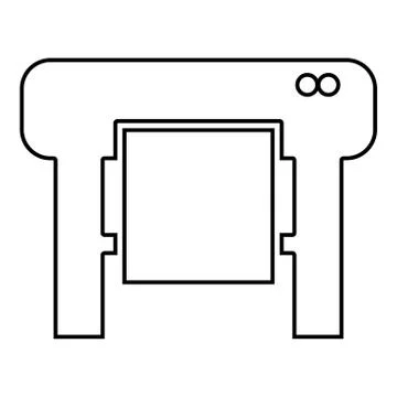 Plotter icon black color illustration flat style simple image イラスト素材