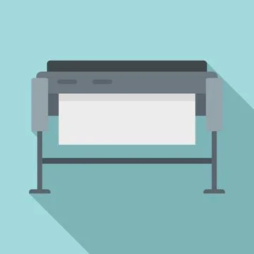 Plotter icon, flat style Stock Illustration