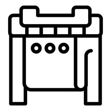 Plotter icon outline vector. Printer machine Illustrazione stock