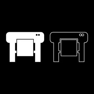 Plotter icon set white color illustration flat style simple image Illustrazione stock