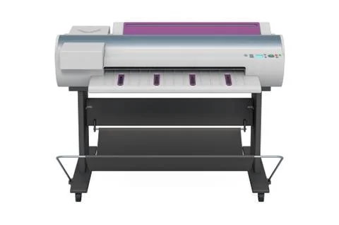 Plotter, large format inkjet printer. 3D rendering Illustrazione stock