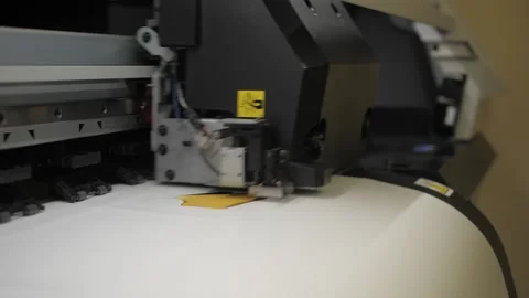Plotter logo printing. Linux print Video stock 157587157