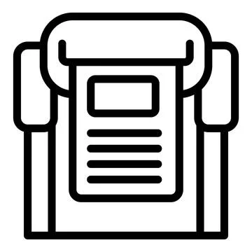 Plotter machine icon outline vector. Print format Illustrazione stock