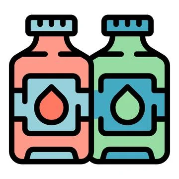 Plotter paint bottle icon vector flat Stock Illustration