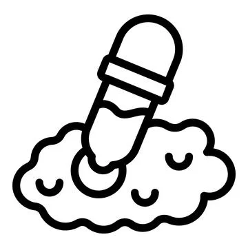 Plotter pipette icon outline vector. Printer device Illustrazione stock