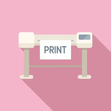Plotter print icon flat vector. Printer machine Illustrazione stock