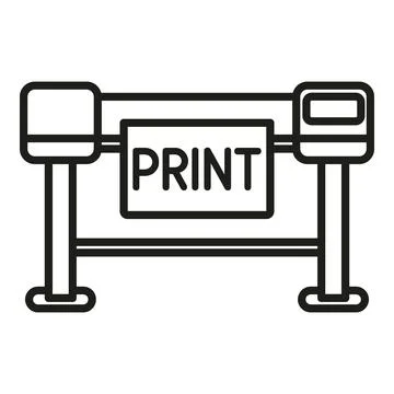 Plotter print icon outline vector. Printer machine Illustrazione stock