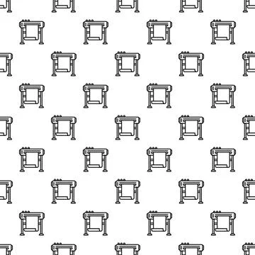 Plotter printer technology line seamless pattern background Illustrazione stock