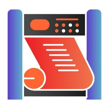 Plotter printing flat icon. Large format printer color icons in trendy flat Illustrazione stock