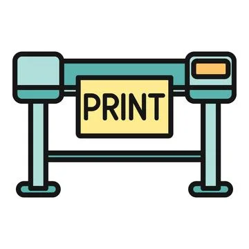 Plotter printing graphic design and document output Ilustración de archivo