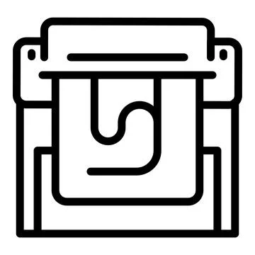 Plotter printing icon outline vector. Printer machine Ilustración de archivo