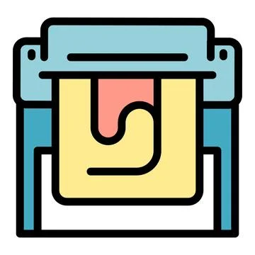 Plotter printing icon vector flat 스톡 일러스트