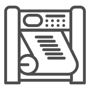 Plotter printing line icon. Large format printer vector illustration isolated on Illustrazione stock