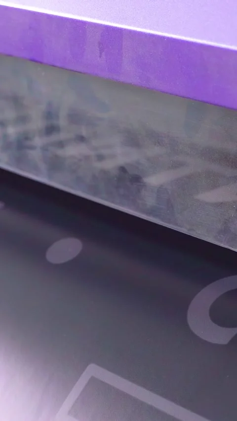 Plotter printing. Plotter prints stickers. Vertical video. 스톡 동영상 288218177