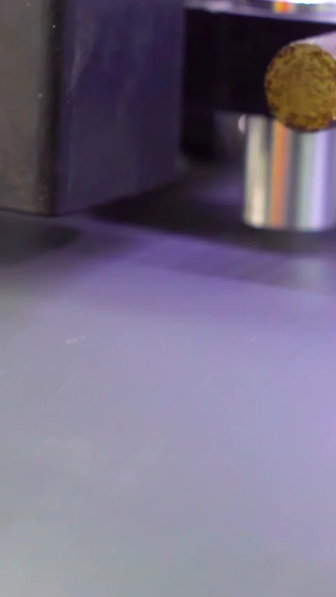 Plotter printing. Plotter prints stickers. Vertical video. Stock Footage 288218220