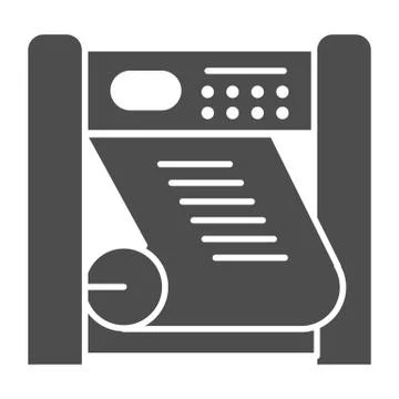 Plotter printing solid icon. Large format printer vector illustration isolated Illustrazione stock