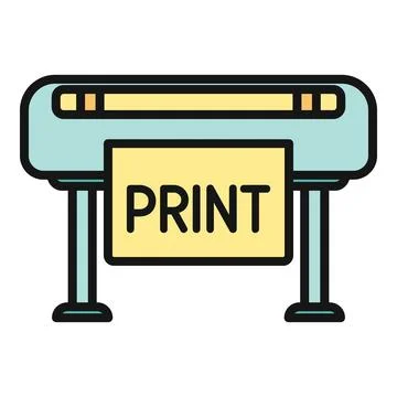 Plotter printing wide format information icon Ilustración de archivo