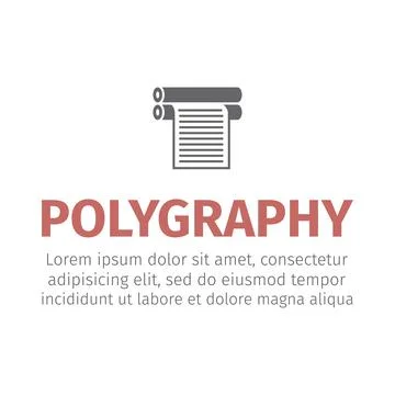 Plotter with roll of paper. Logo design for the printing industry. Vector icon. Ilustración de archivo