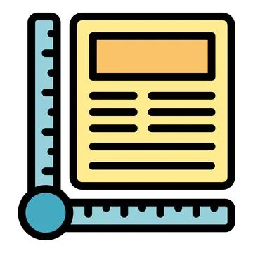 Plotter ruller icon vector flat Stock Illustration