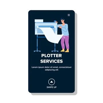 Plotter Services For Printing Large Format Vector Ilustración de archivo