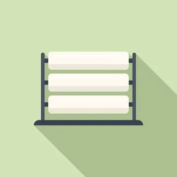 Plotter stand roll icon flat vector. Digital print Ilustración de archivo