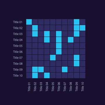 Plotting grid infographic chart design template for dark theme Stock Illustration