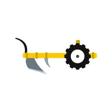 Plough icon flat Stock Illustration
