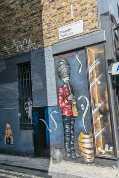 Plough yard graffiti Foto stock