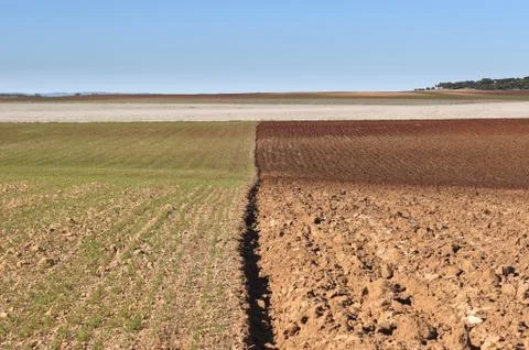 Ploughed field Stock Photos