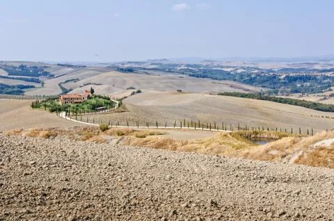 Ploughed Fields - Crete Senesi Stock Photos